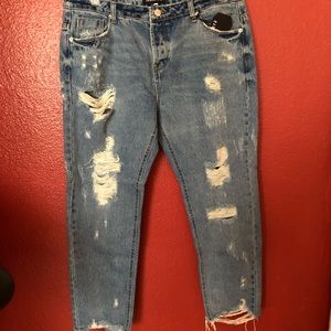 Ripped boyfriend jeans